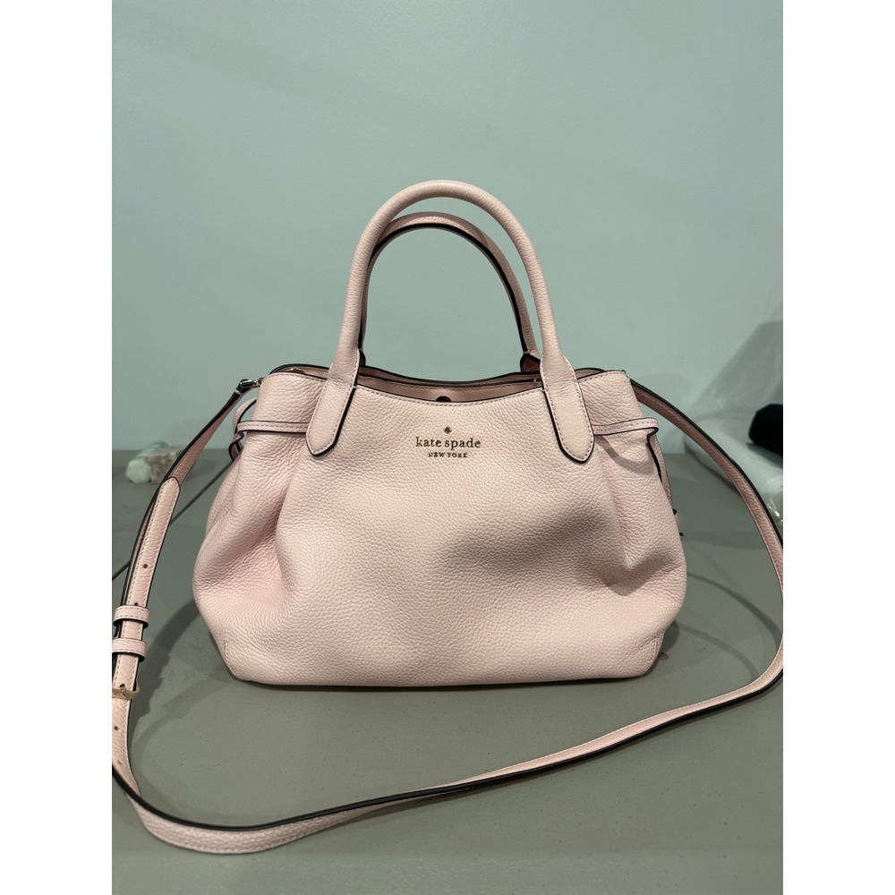 Kate Spade Satchel Womens Small Pink Coquette Quiet Luxury Pebbled Leather Bag